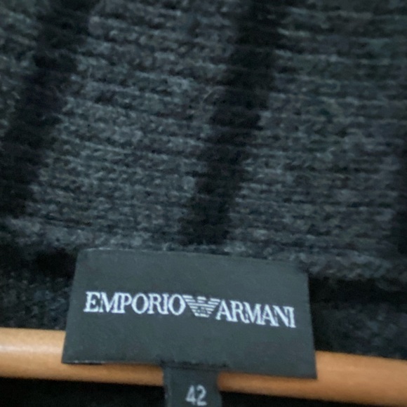 Gray Emporio Armani sweater with black stripes - Picture 7 of 11